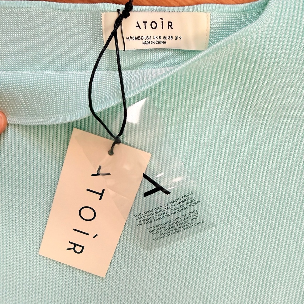 Atoir Zimri Mint One-Shoulder Knit Top in Seafoam - Picture 4 of 7